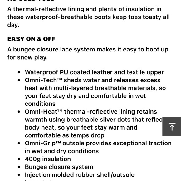 Columbia Bugaboots Youth Size 6 Black - Picture 9 of 10